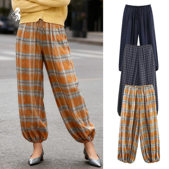 Pantaloni Balloon Plaid Donna – Baggy Bloomers Streetwear