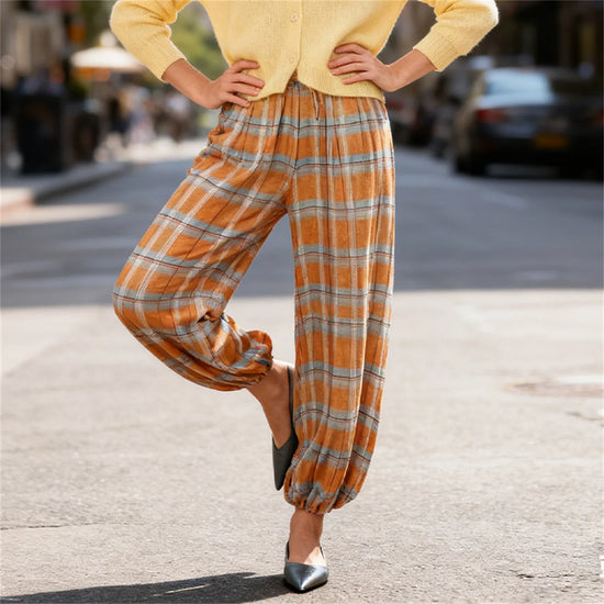 Pantaloni Balloon Plaid Donna – Baggy Bloomers Streetwear