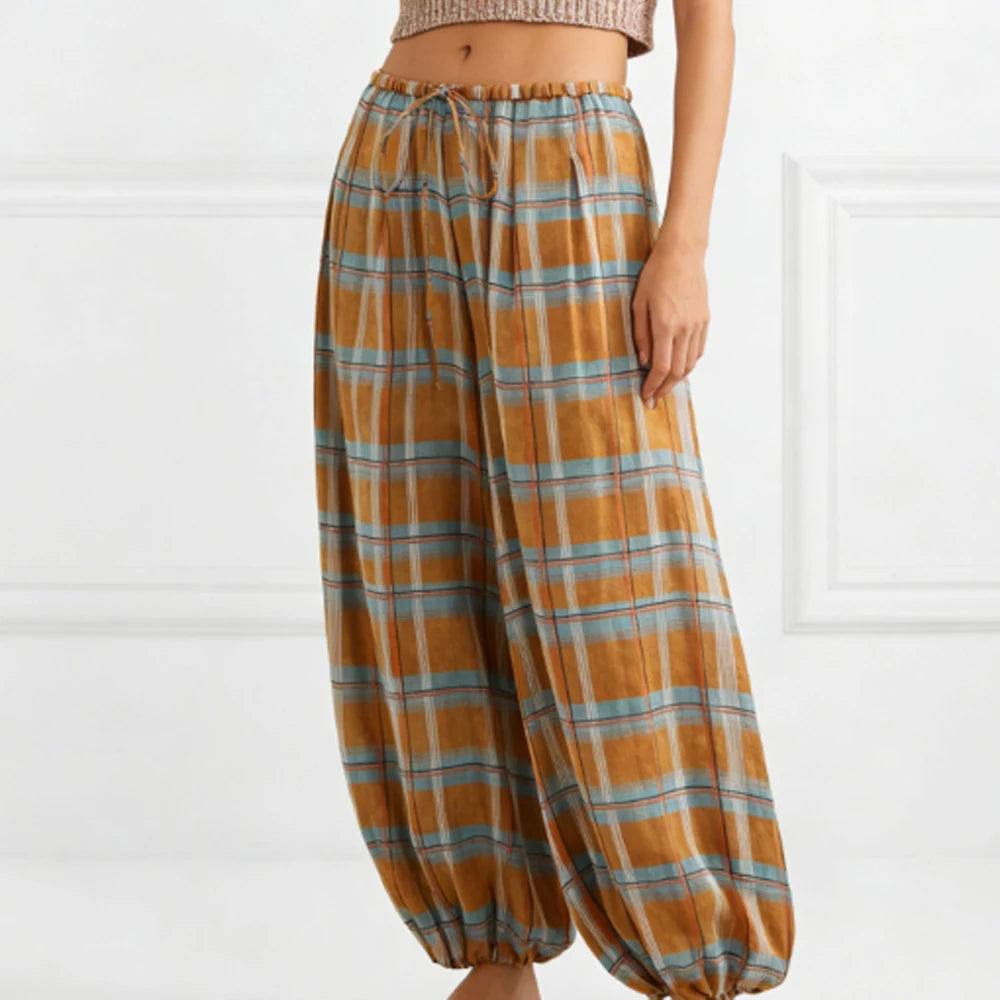 Pantaloni Balloon Plaid Donna – Baggy Bloomers Streetwear