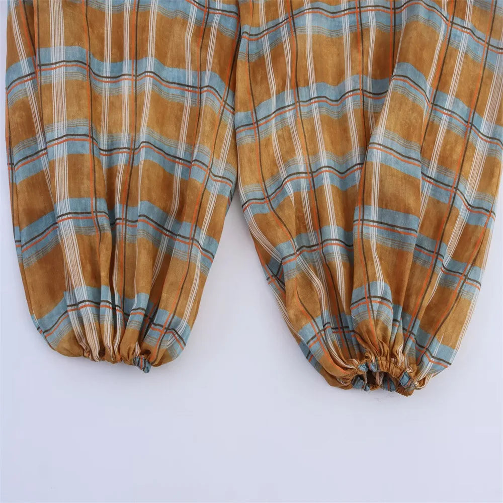Pantaloni Balloon Plaid Donna – Baggy Bloomers Streetwear