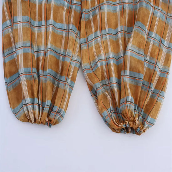 Pantaloni Balloon Plaid Donna – Baggy Bloomers Streetwear