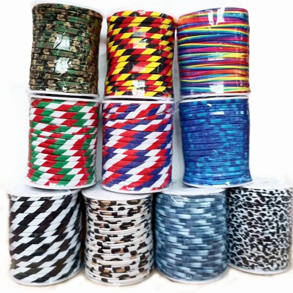 Cordoncino elastico 5 mm 20 m lycra roll leopardato print – banda elasticizzata milk-fiber per abiti, borse e progetti DIY