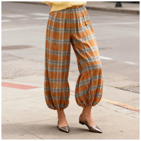Pantaloni Balloon Plaid Donna – Baggy Bloomers Streetwear