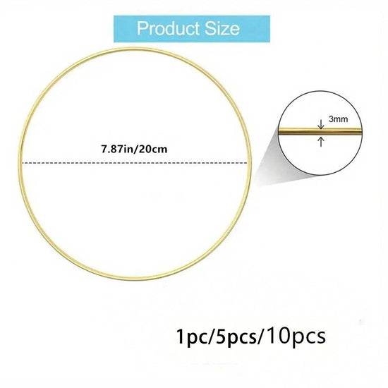Cerchi ad anello dorato per ghirlande (1/5/10 pezzi) – hoop metallici per DIY acchiappasogni, decorazioni floreali e artigianato