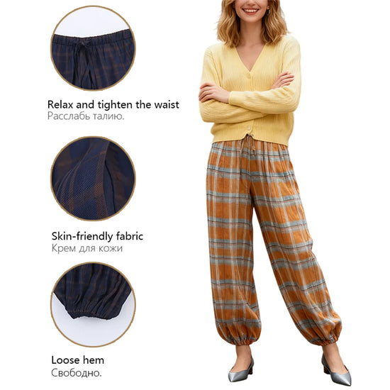 Pantaloni Balloon Plaid Donna – Baggy Bloomers Streetwear