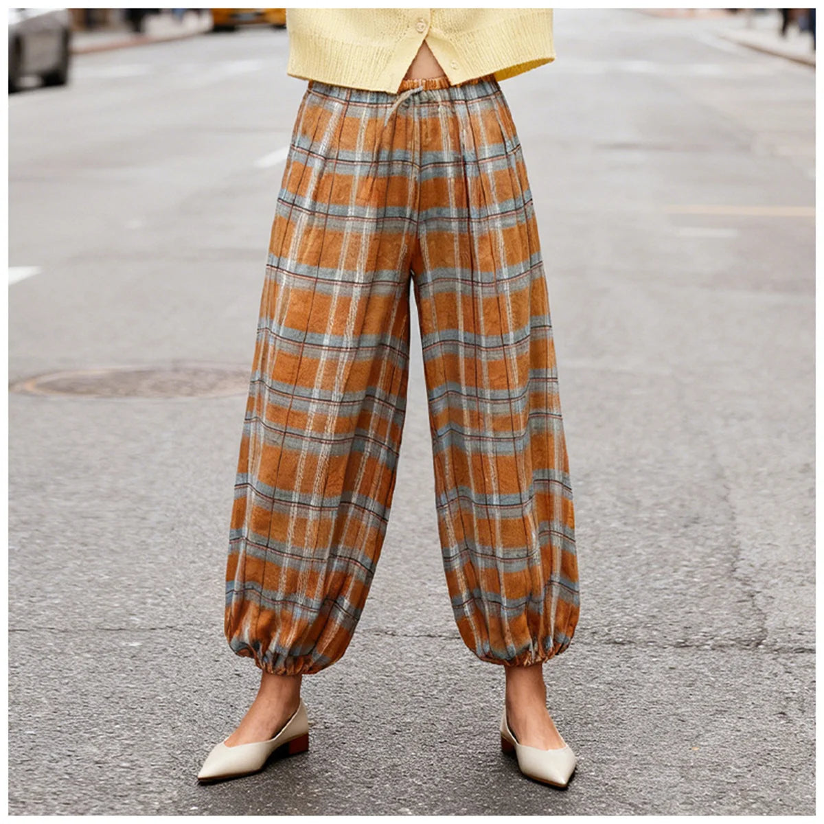 Pantaloni Balloon Plaid Donna – Baggy Bloomers Streetwear