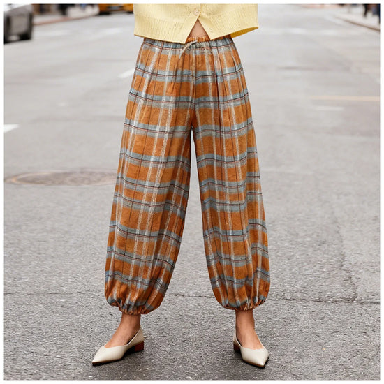 Pantaloni Balloon Plaid Donna – Baggy Bloomers Streetwear
