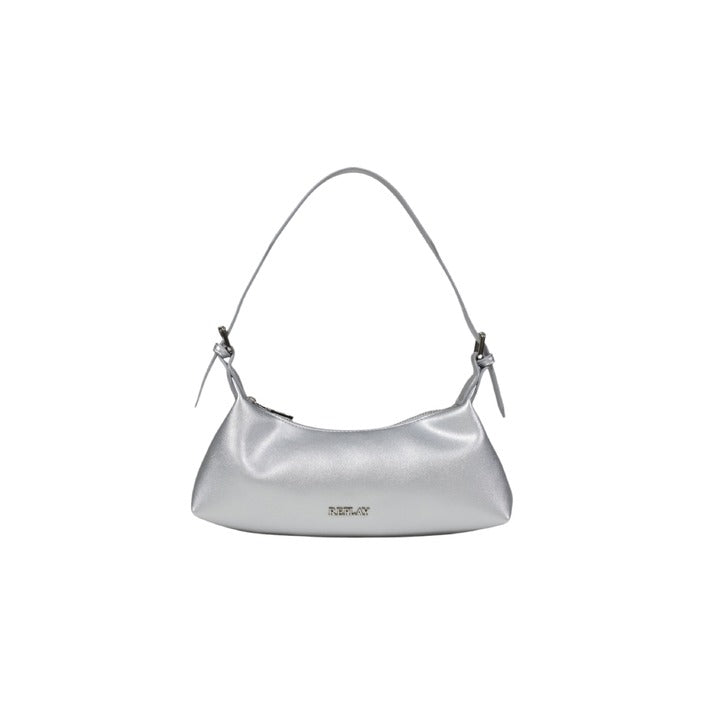 Borsa da donna Replay in colore argento con chiusura a cerniera e tracolla regolabile.