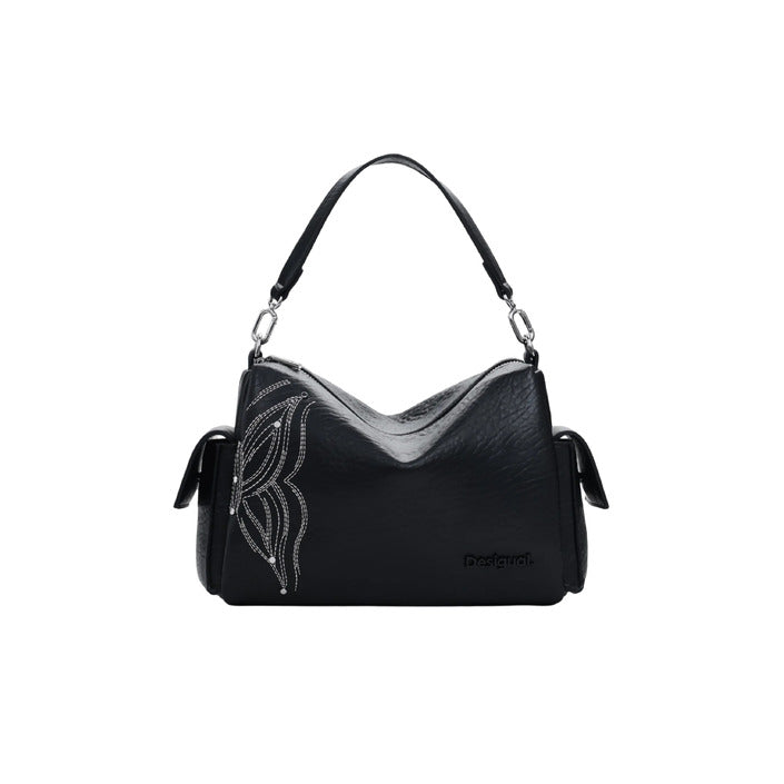 Borsa nera da donna Desigual con chiusura a zip, compatta e moderna per look estivi.