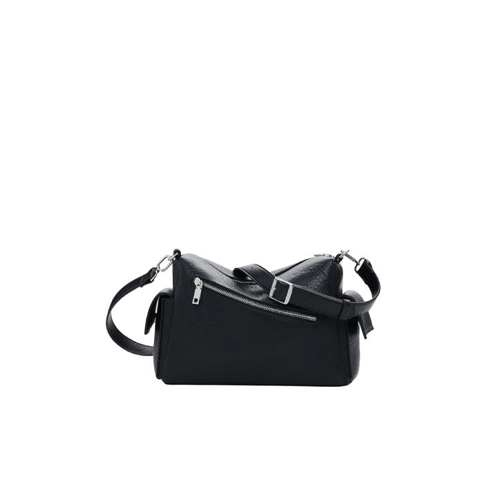 Borsa nera da donna Desigual con chiusura a zip, compatta e moderna per look estivi.