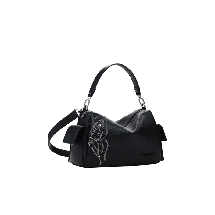 Borsa nera da donna Desigual con chiusura a zip, compatta e moderna per look estivi.