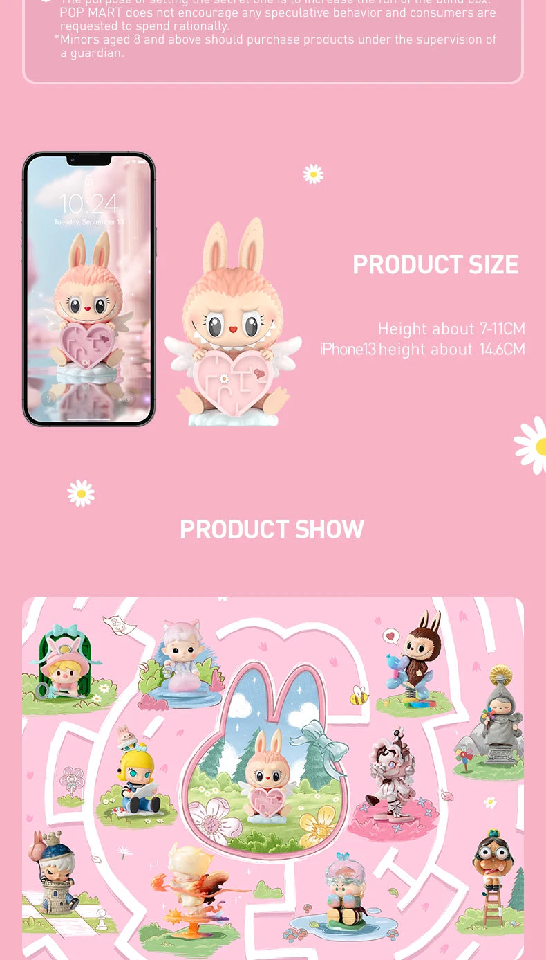 Mokoko figura segreta “Heart Maze” Labubu in cartone blind box