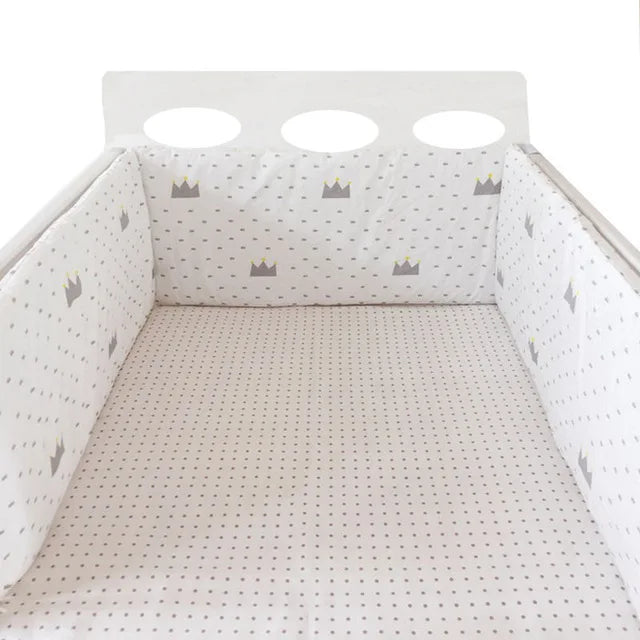 Paracolpi Lettino Imbottito 200 × 30 cm in Cotone con Fodera Removibile