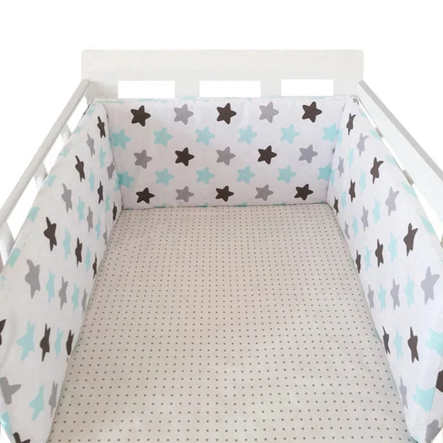 Paracolpi Lettino Imbottito 200 × 30 cm in Cotone con Fodera Removibile