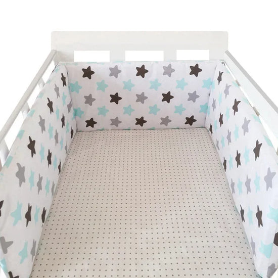 Paracolpi Lettino Imbottito 200 × 30 cm in Cotone con Fodera Removibile