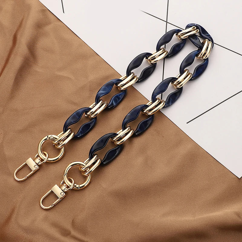 Tracolla/acrylic chain 40-60 cm per borse – catenella sostitutiva fashion in acrilico trasparente/colore, strap removibile accessorio donna