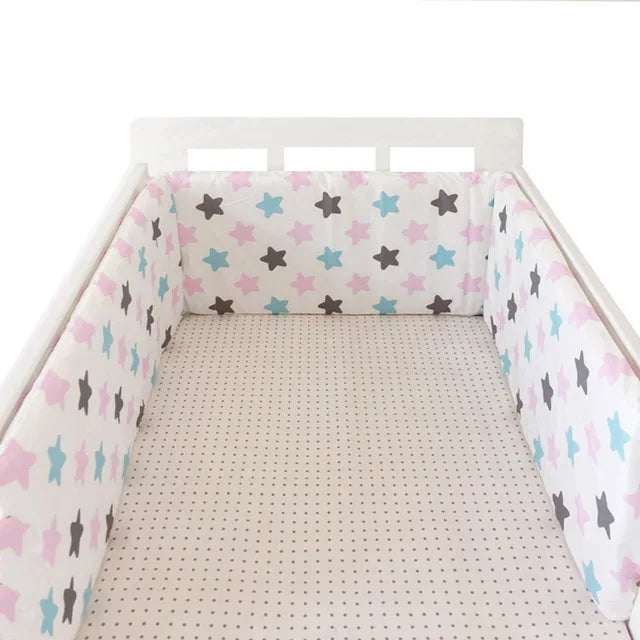 Paracolpi Lettino Imbottito 200 × 30 cm in Cotone con Fodera Removibile