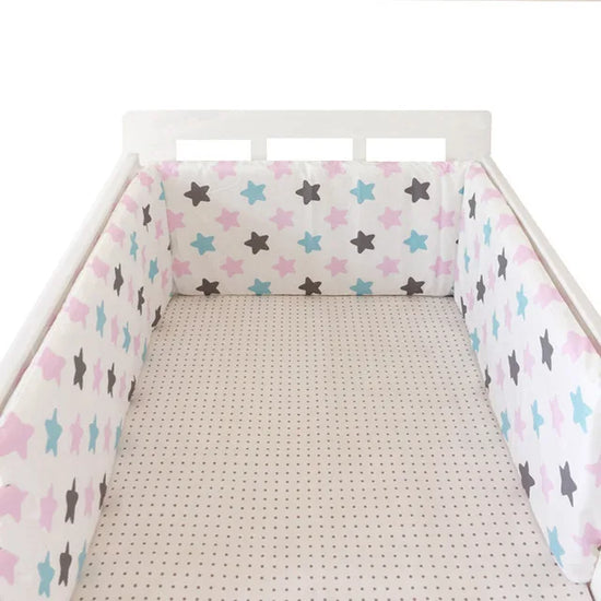 Paracolpi Lettino Imbottito 200 × 30 cm in Cotone con Fodera Removibile