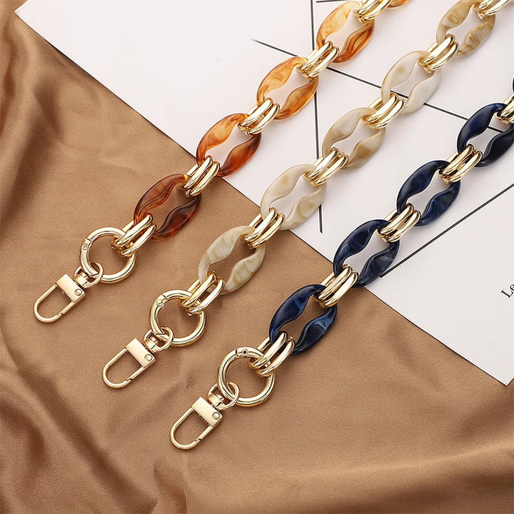 Tracolla/acrylic chain 40-60 cm per borse – catenella sostitutiva fashion in acrilico trasparente/colore, strap removibile accessorio donna