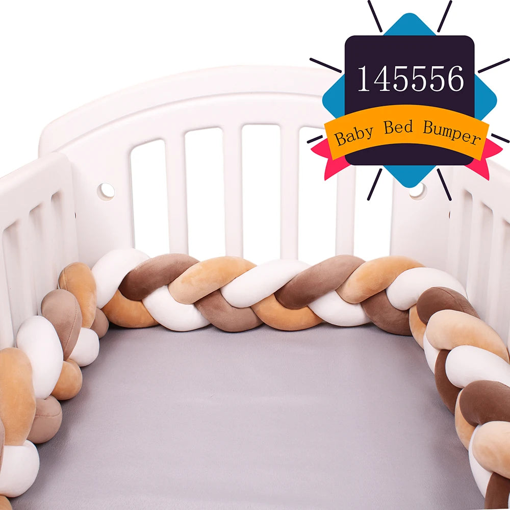 Paracolpi Culla Intrecciato 1-4 m – Protezioni Letto Neonato Treccia Marshmallow