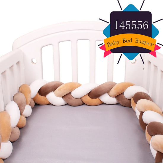 Paracolpi Culla Intrecciato 1-4 m – Protezioni Letto Neonato Treccia Marshmallow