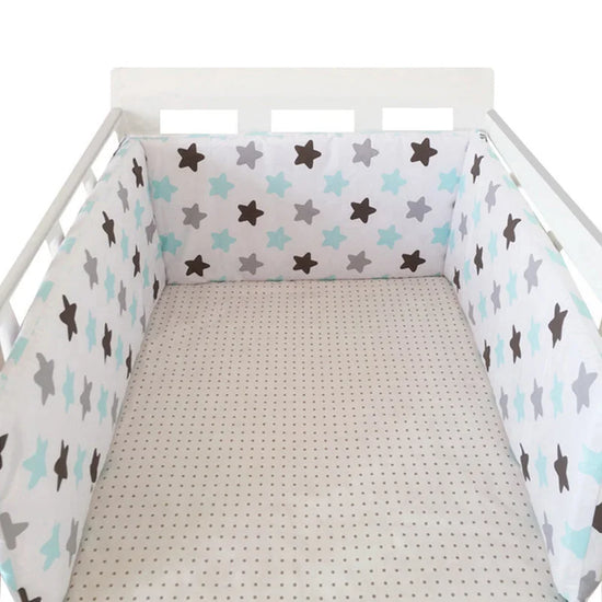 Paracolpi Lettino Imbottito 200 × 30 cm in Cotone con Fodera Removibile