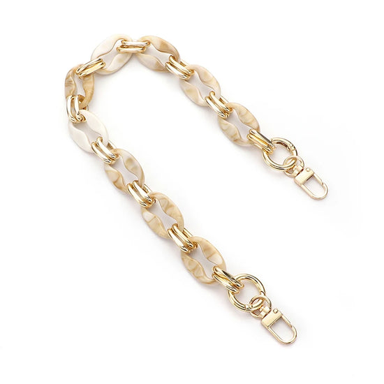 Tracolla/acrylic chain 40-60 cm per borse – catenella sostitutiva fashion in acrilico trasparente/colore, strap removibile accessorio donna