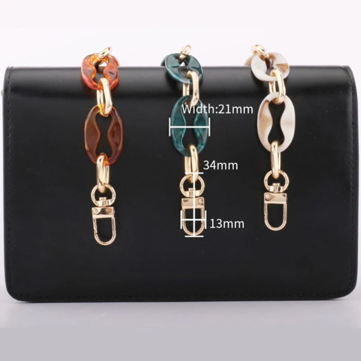 Tracolla/acrylic chain 40-60 cm per borse – catenella sostitutiva fashion in acrilico trasparente/colore, strap removibile accessorio donna