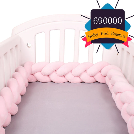 Paracolpi Culla Intrecciato 1-4 m – Protezioni Letto Neonato Treccia Marshmallow