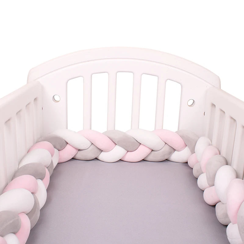 Paracolpi Culla Intrecciato 1-4 m – Protezioni Letto Neonato Treccia Marshmallow
