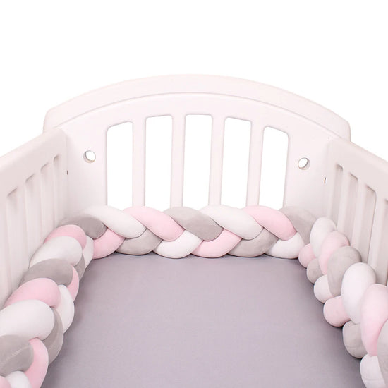 Paracolpi Culla Intrecciato 1-4 m – Protezioni Letto Neonato Treccia Marshmallow