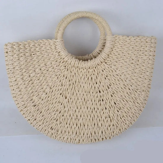 Moon Bag in paglia intrecciata – Borsa estiva a mezzaluna in tre dimensioni (S, M, L)