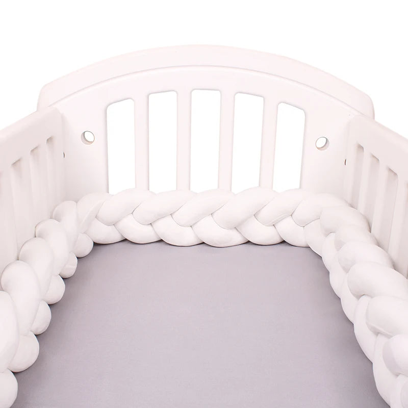 Paracolpi Culla Intrecciato 1-4 m – Protezioni Letto Neonato Treccia Marshmallow
