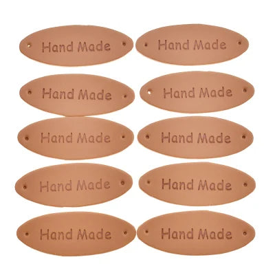 Set da 50 etichette Hand Made in pelle – Personalizzazione per abbigliamento, scarpe, borse e progetti DIY