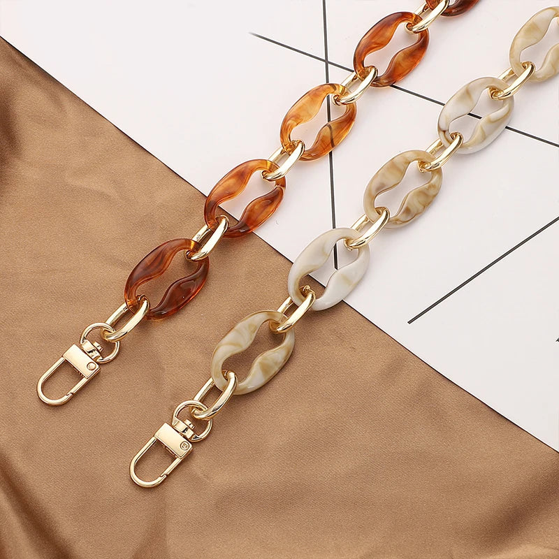 Tracolla/acrylic chain 40-60 cm per borse – catenella sostitutiva fashion in acrilico trasparente/colore, strap removibile accessorio donna