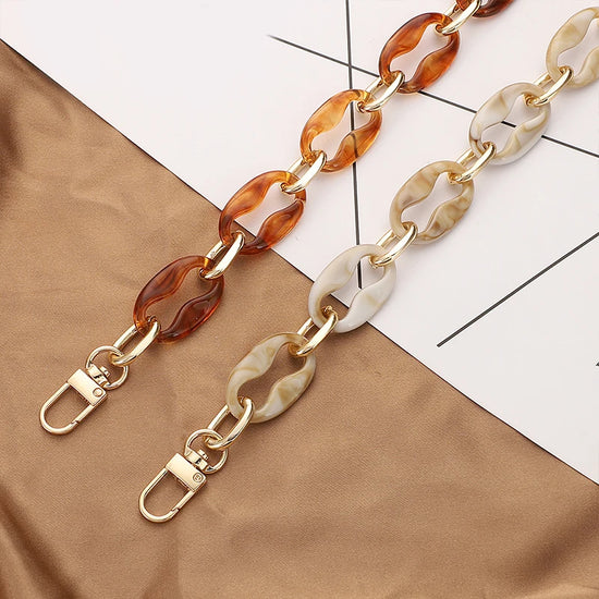 Tracolla/acrylic chain 40-60 cm per borse – catenella sostitutiva fashion in acrilico trasparente/colore, strap removibile accessorio donna