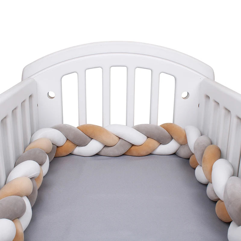 Paracolpi Culla Intrecciato 1-4 m – Protezioni Letto Neonato Treccia Marshmallow