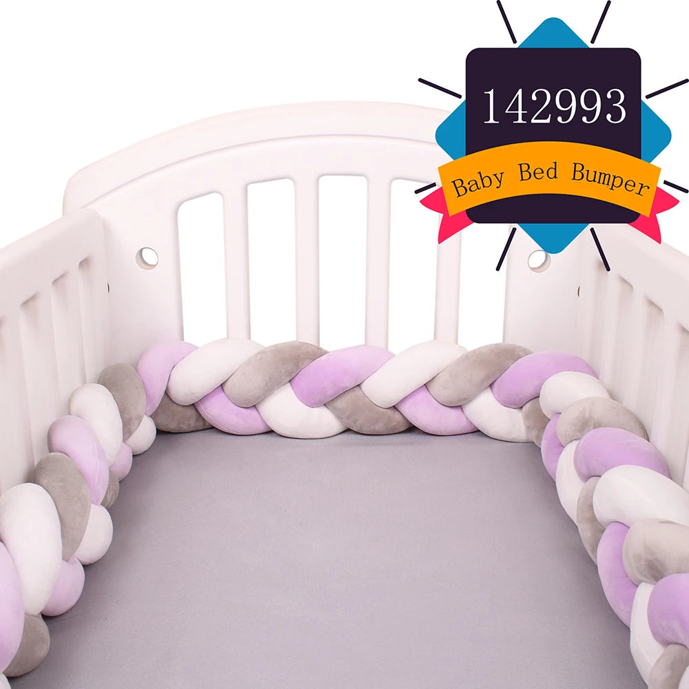 Paracolpi Culla Intrecciato 1-4 m – Protezioni Letto Neonato Treccia Marshmallow