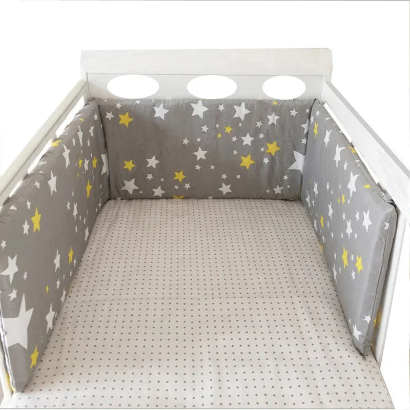 Paracolpi Lettino Imbottito 200 × 30 cm in Cotone con Fodera Removibile