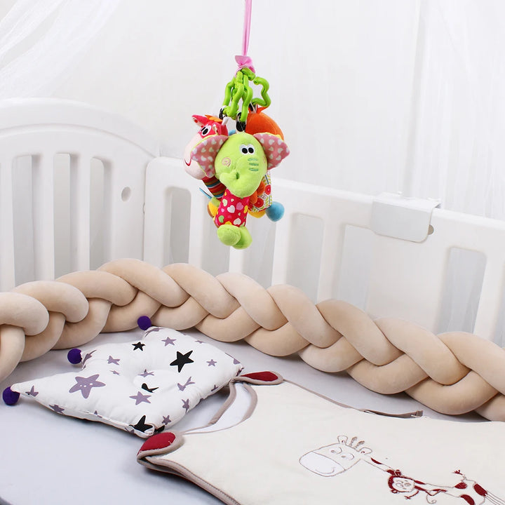 Paracolpi Culla Intrecciato 1-4 m – Protezioni Letto Neonato Treccia Marshmallow