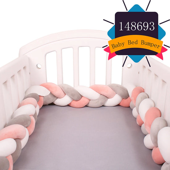 Paracolpi Culla Intrecciato 1-4 m – Protezioni Letto Neonato Treccia Marshmallow