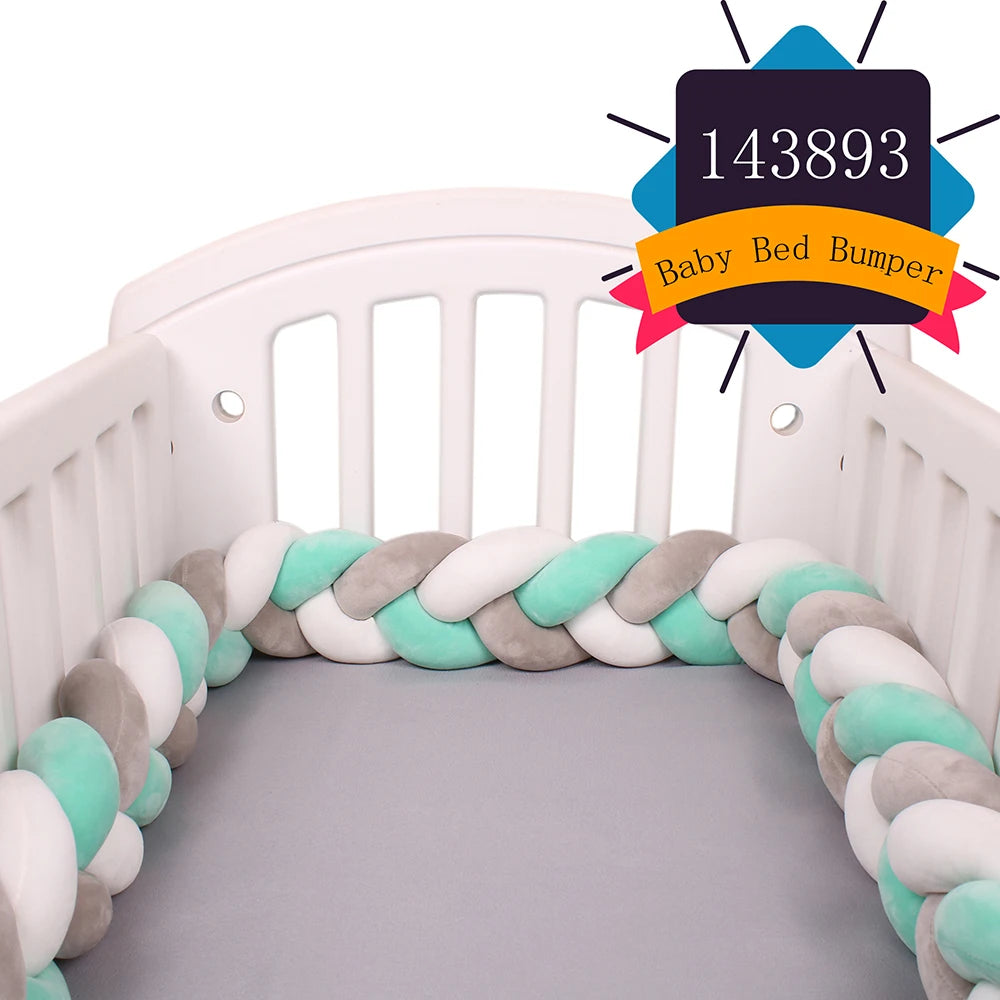 Paracolpi Culla Intrecciato 1-4 m – Protezioni Letto Neonato Treccia Marshmallow