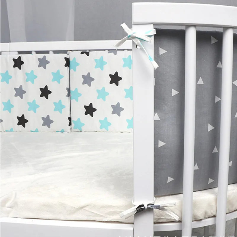 Paracolpi Lettino Imbottito 200 × 30 cm in Cotone con Fodera Removibile