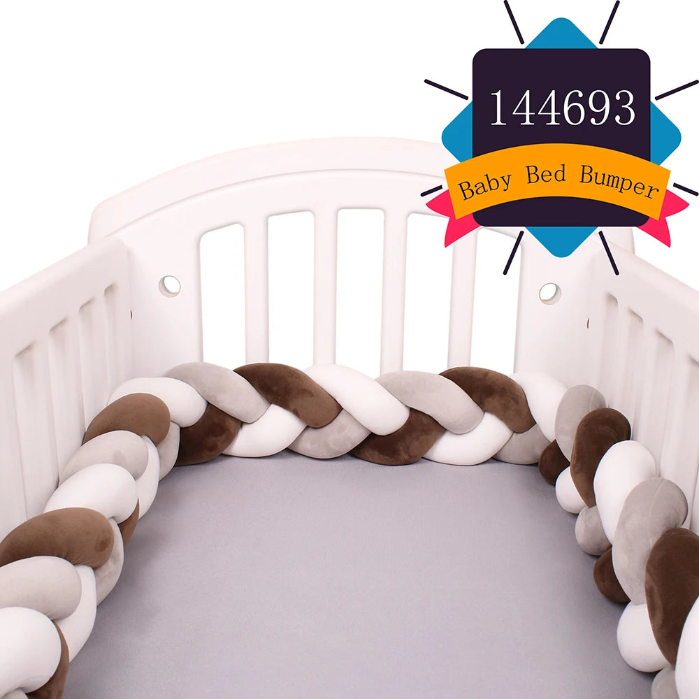 Paracolpi Culla Intrecciato 1-4 m – Protezioni Letto Neonato Treccia Marshmallow