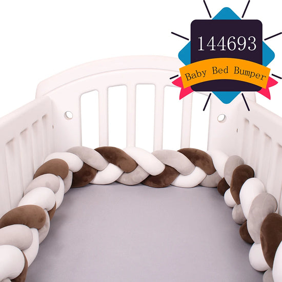 Paracolpi Culla Intrecciato 1-4 m – Protezioni Letto Neonato Treccia Marshmallow