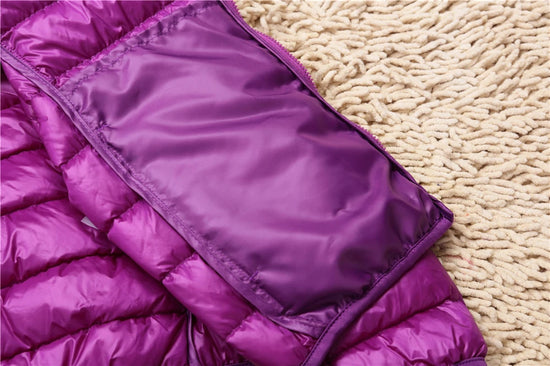 Giacca puffer donna 15 colori – ultra-leggera, coprente fino a 7XL, packable con cappuccio primavera/autunno 2025