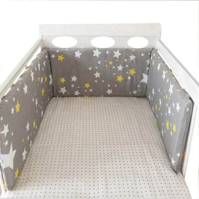 Paracolpi Lettino Imbottito 200 × 30 cm in Cotone con Fodera Removibile