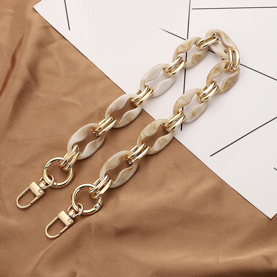 Tracolla/acrylic chain 40-60 cm per borse – catenella sostitutiva fashion in acrilico trasparente/colore, strap removibile accessorio donna