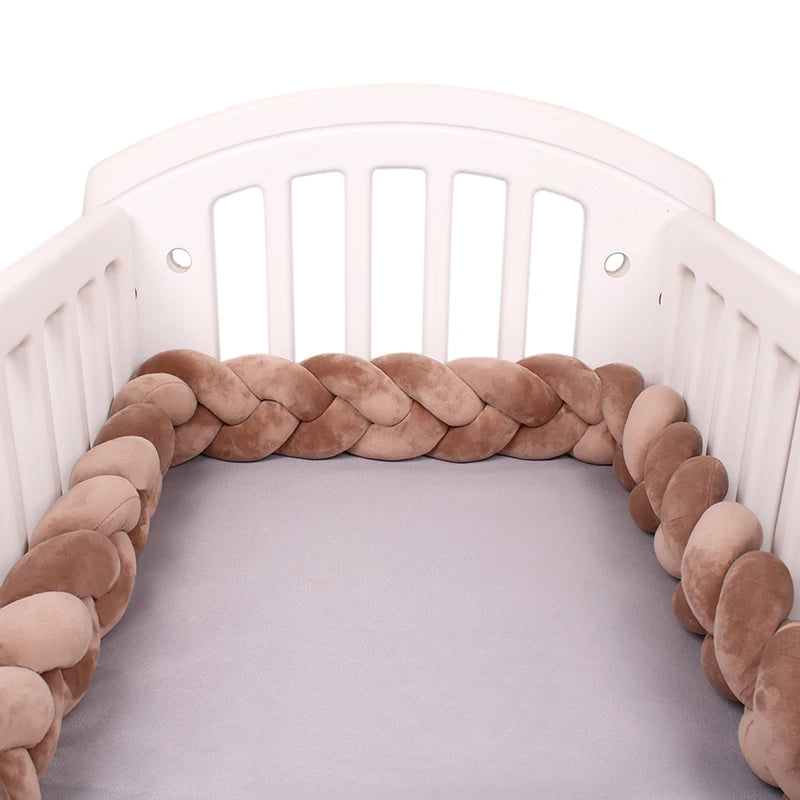 Paracolpi Culla Intrecciato 1-4 m – Protezioni Letto Neonato Treccia Marshmallow