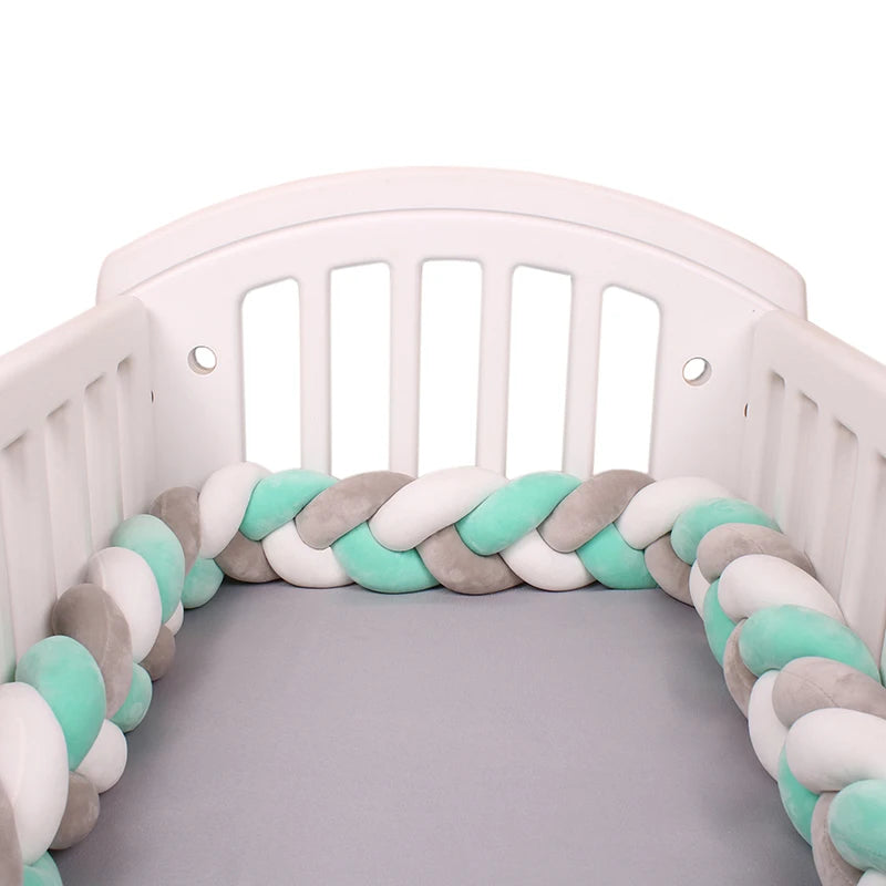 Paracolpi Culla Intrecciato 1-4 m – Protezioni Letto Neonato Treccia Marshmallow